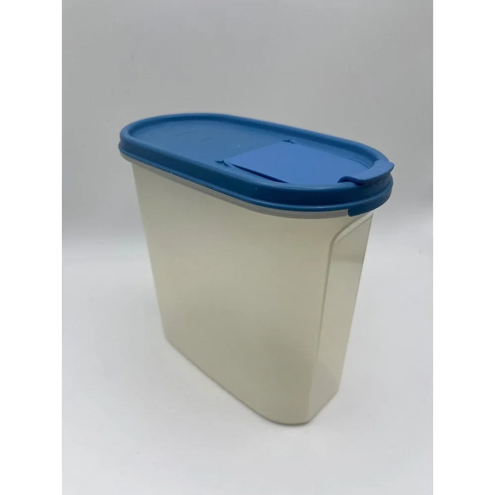 Tupperware Modular Mates Oval 3 Blue Pour Spout Seal Container 1.7L 7.25 Cup USA